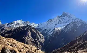 Machhapuchhre mountain view during Annapurna trekking